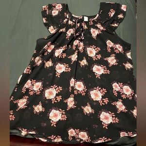 Floral butterfly sleeve top